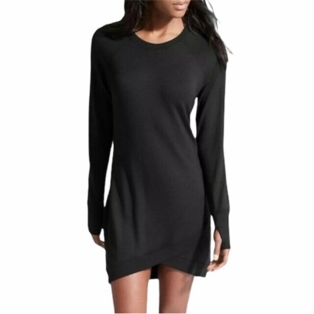 Athleta Long Sleeve Dress Modal Midi Criss Cross Athletic Lounge Size Small
